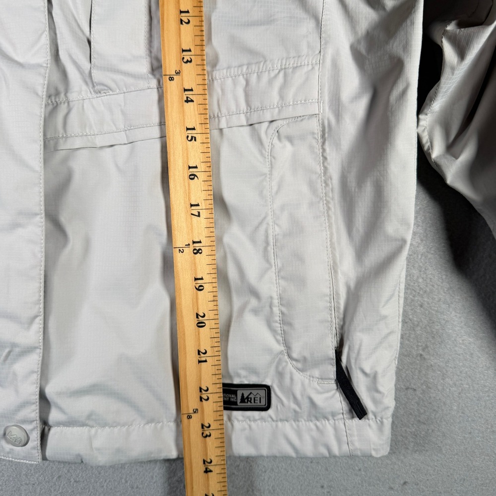 REI Womens Hooded Windbreaker Jacket Gray Full Zip Mesh Lined Size S 681292 - Picture 12 of 16